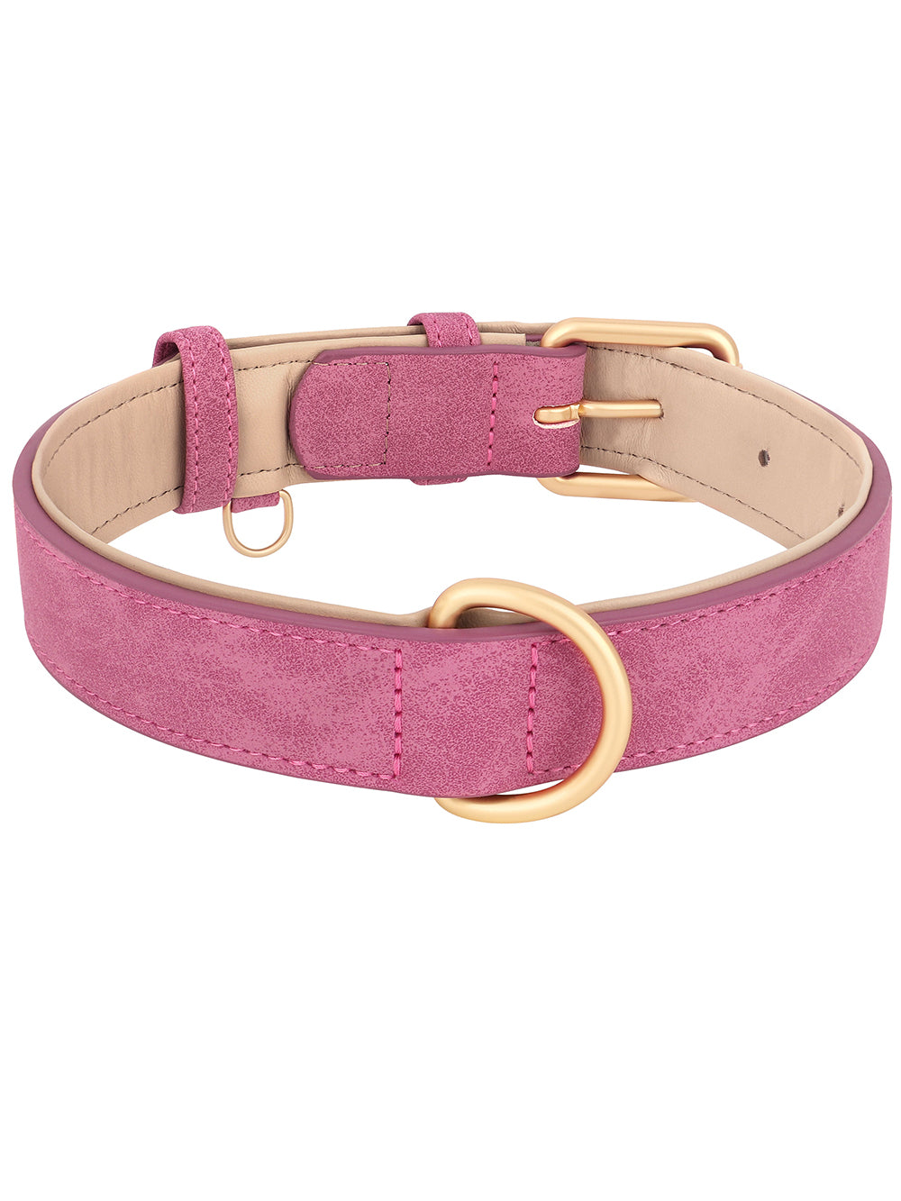 1Pc Adjustable Soft PU Dog Collar, Blue/Brown/Pink Suitable for Pets