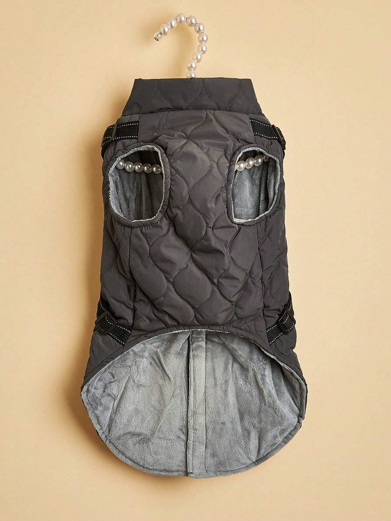 1Pc Pet Winter Vest Harness with Reflective Strips, Keeping Pets Warm and Safe, for Small Dogs or Cats