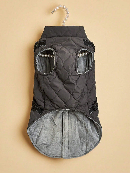 1Pc Pet Winter Vest Harness with Reflective Strips, Keeping Pets Warm and Safe, for Small Dogs or Cats