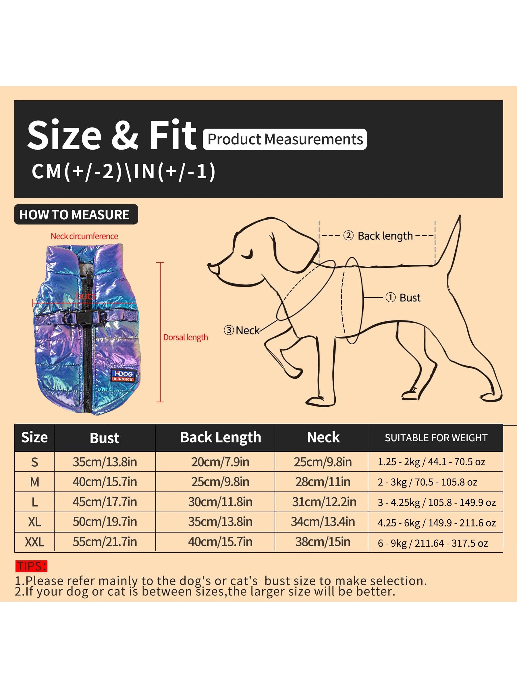 1Pc Colorblock Pet Coat