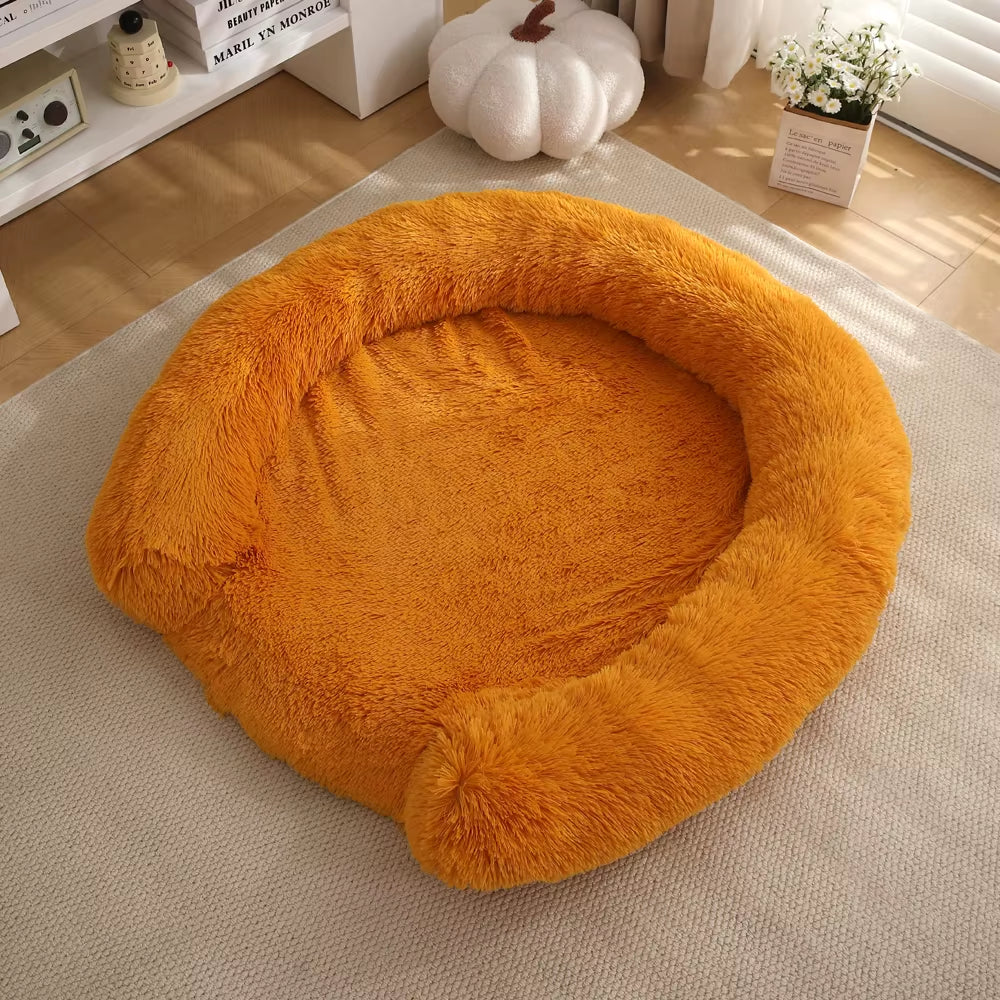 Round Dog Bed Dog Plush Pet Bed Winter Thickened Pad Dog Sleeping Bed Sofa Removable Pad Dog Small Large Dog Kennel