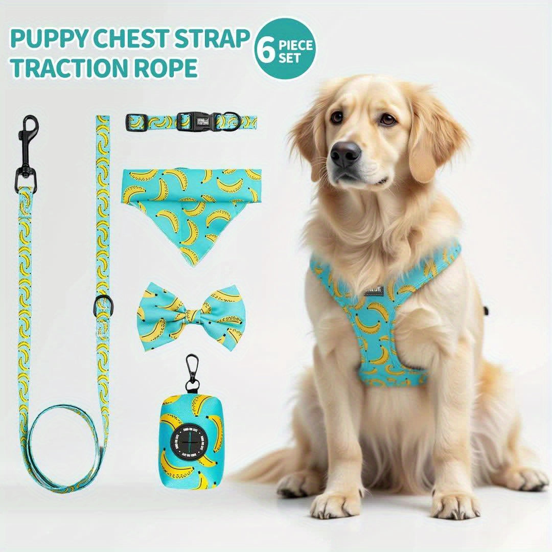Set de Paseo para Perros 6 en 1 – Diseño Blue Sky Strawberry