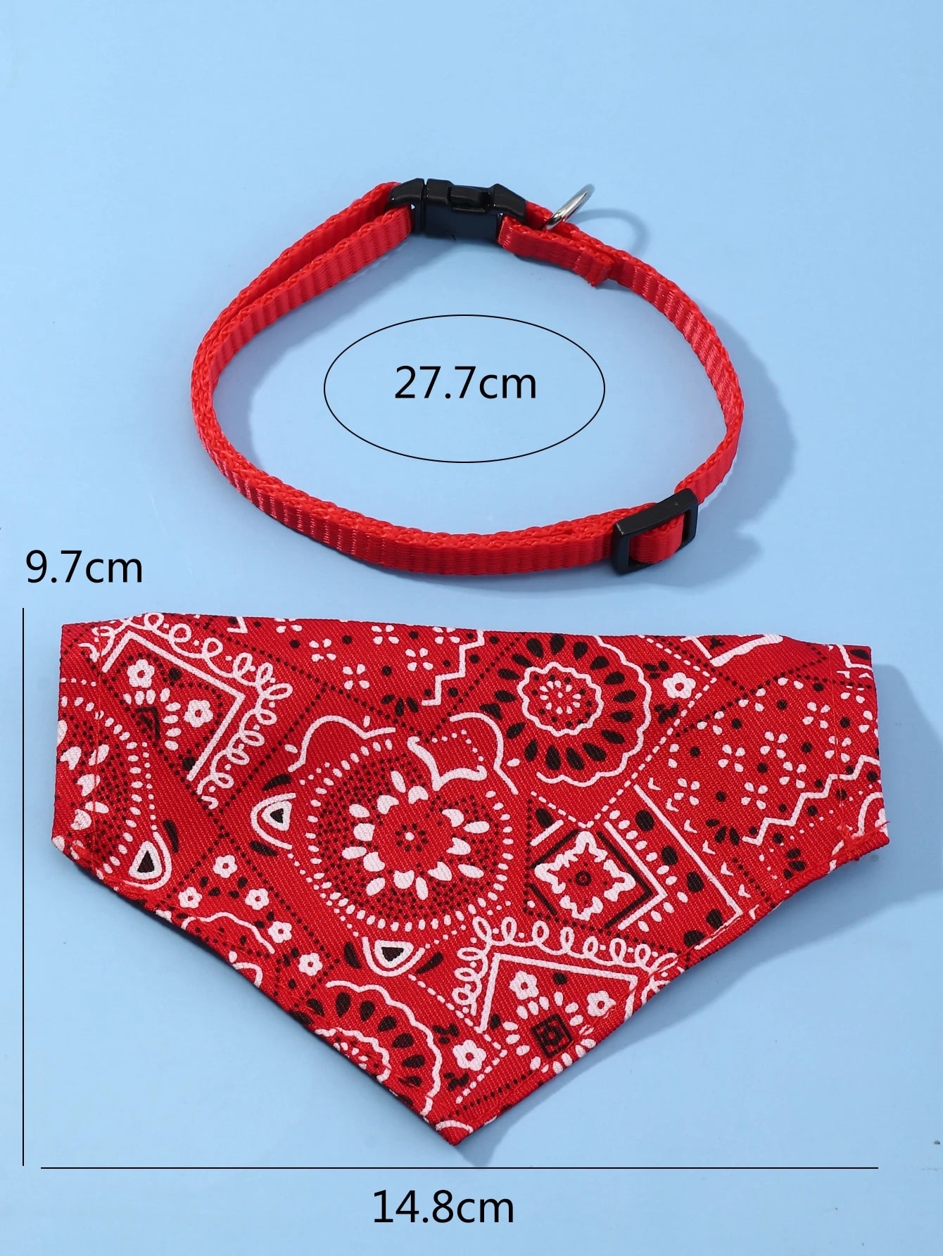 1Pc Adjustable Printed PU Pet Bandana with Traction Buckle, Suitable for Small to Medium-Sized Dogs
