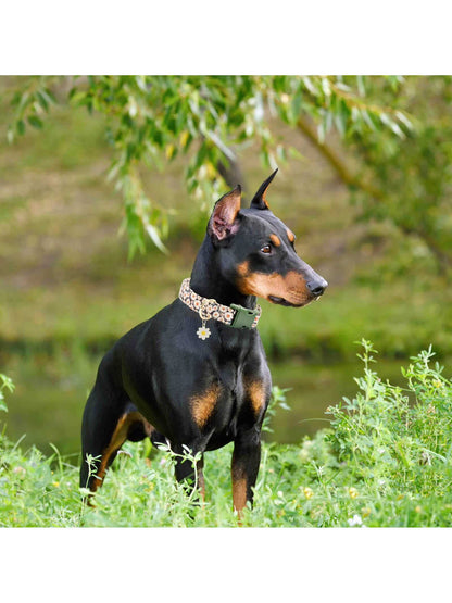 1Pc Flower Pattern Quick Release Dog Collar Suitable for Indoor and Outdoor Use