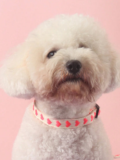 1 Piece of Heart Patterned Jacquard Thin Soft Pet Collar Suitable for Small Cats and Dogs to Use at Home and Outdoors (Not Suitable for Cat and Dog Accessories for Large Dogs)