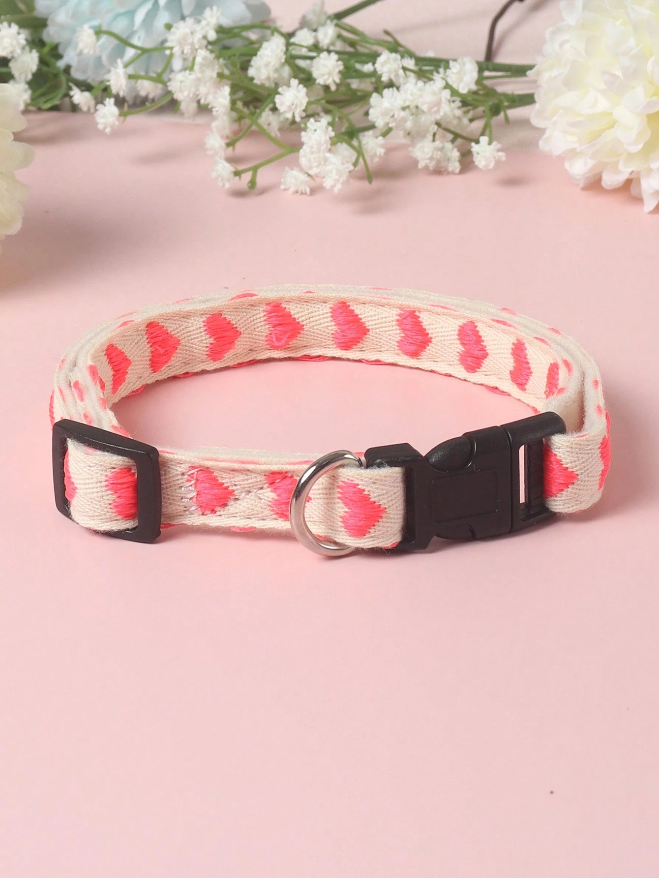 1 Piece of Heart Patterned Jacquard Thin Soft Pet Collar Suitable for Small Cats and Dogs to Use at Home and Outdoors (Not Suitable for Cat and Dog Accessories for Large Dogs)
