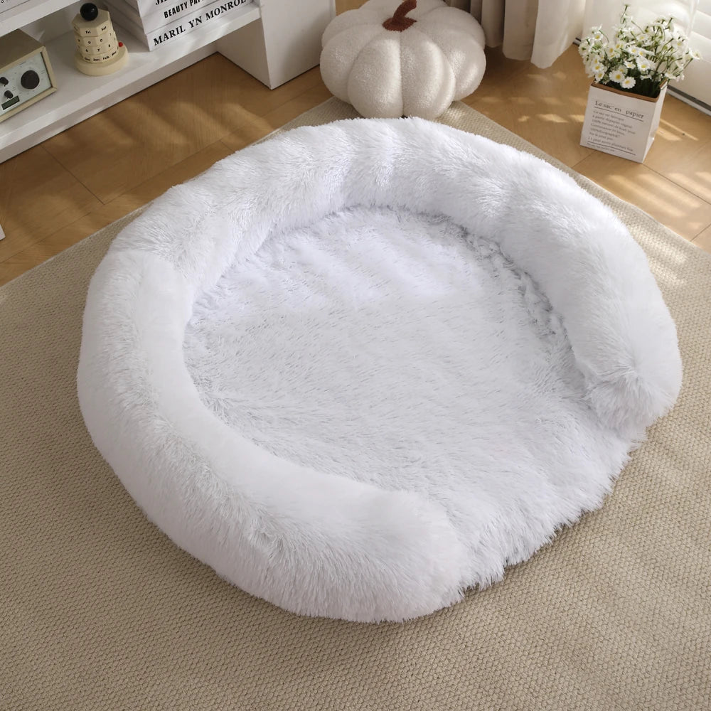 Round Dog Bed Dog Plush Pet Bed Winter Thickened Pad Dog Sleeping Bed Sofa Removable Pad Dog Small Large Dog Kennel