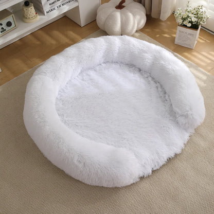 Round Dog Bed Dog Plush Pet Bed Winter Thickened Pad Dog Sleeping Bed Sofa Removable Pad Dog Small Large Dog Kennel