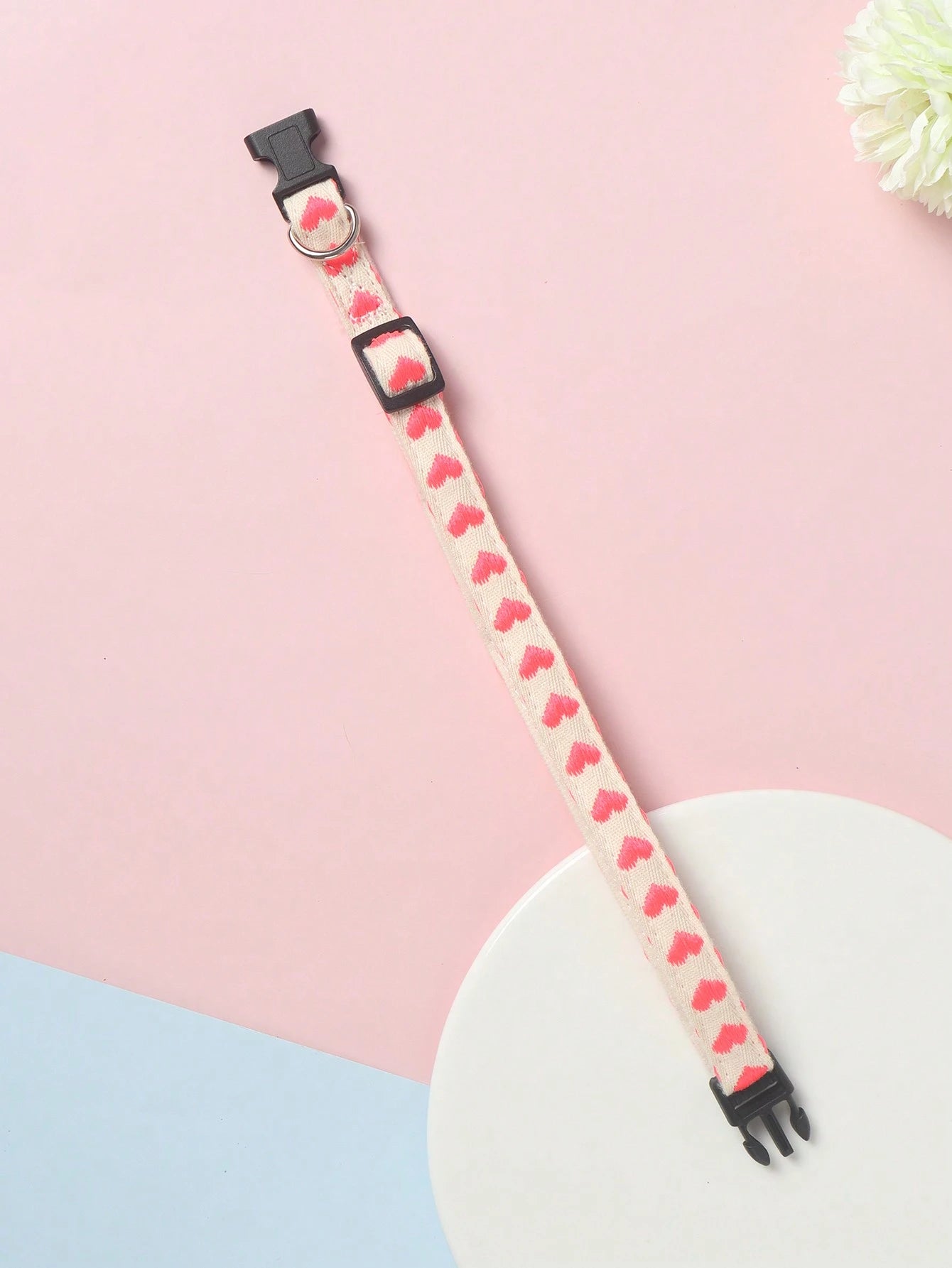 1 Piece of Heart Patterned Jacquard Thin Soft Pet Collar Suitable for Small Cats and Dogs to Use at Home and Outdoors (Not Suitable for Cat and Dog Accessories for Large Dogs)