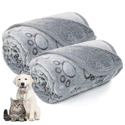 Soft Dog Blanket Washable, Cat Blanket for Indoor Cats Large Medium Small Dog Gifts Puppy Essentials (Grey) Bed