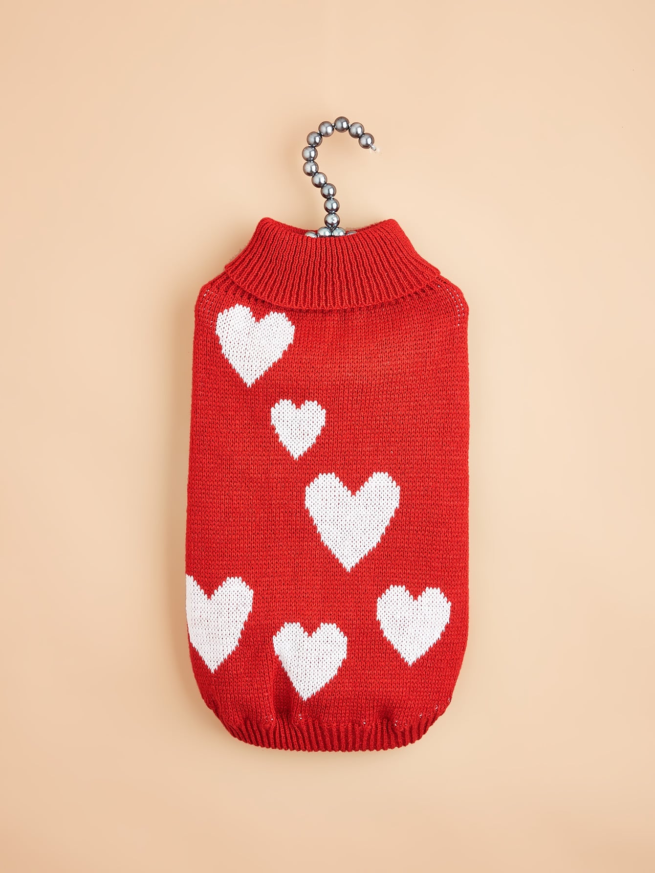 Valentine'S Day Autumn and Winter Pet Clothes, Red Heart and Lovely Heart Knitted Sweater Dress, Suitable for Teddy, French Bulldog, Bichon, Panda and Cat
