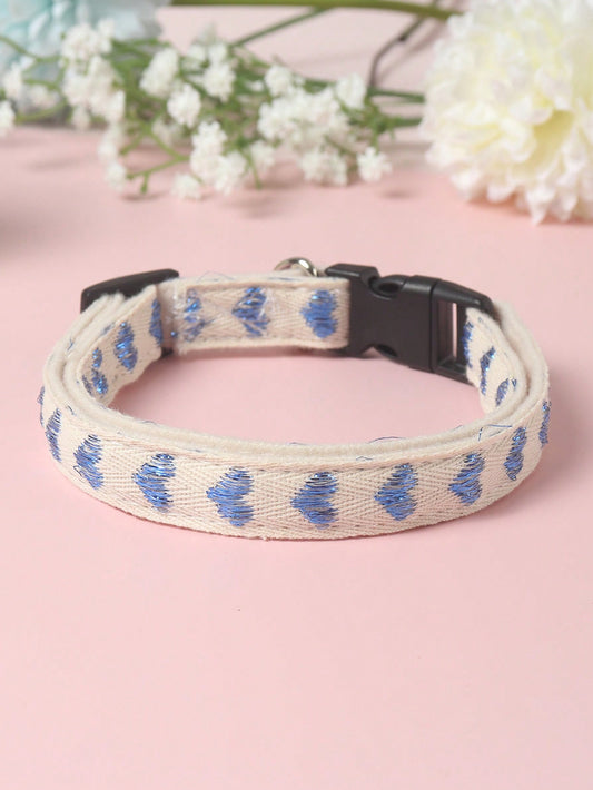 1 Piece of Heart Patterned Jacquard Thin Soft Pet Collar Suitable for Small Cats and Dogs to Use at Home and Outdoors (Not Suitable for Cat and Dog Accessories for Large Dogs)
