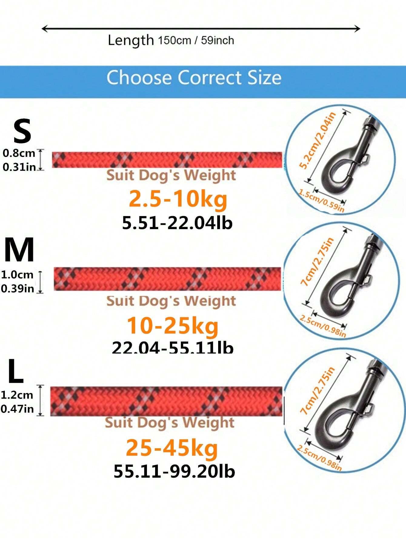 1Pc Reflective Pet Leash for Dog for Outdoor