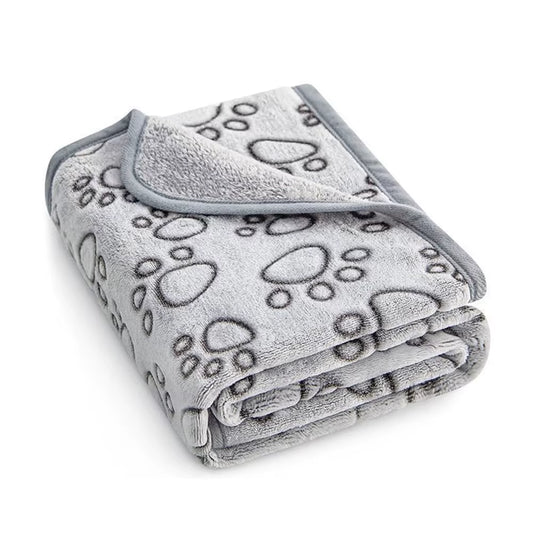 Soft Dog Blanket Washable, Cat Blanket for Indoor Cats Large Medium Small Dog Gifts Puppy Essentials (Grey) Bed