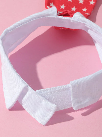 1Pc Medium/Small Dog Star Printed Gentleman Bowtie with Adjustable Hook and Loop