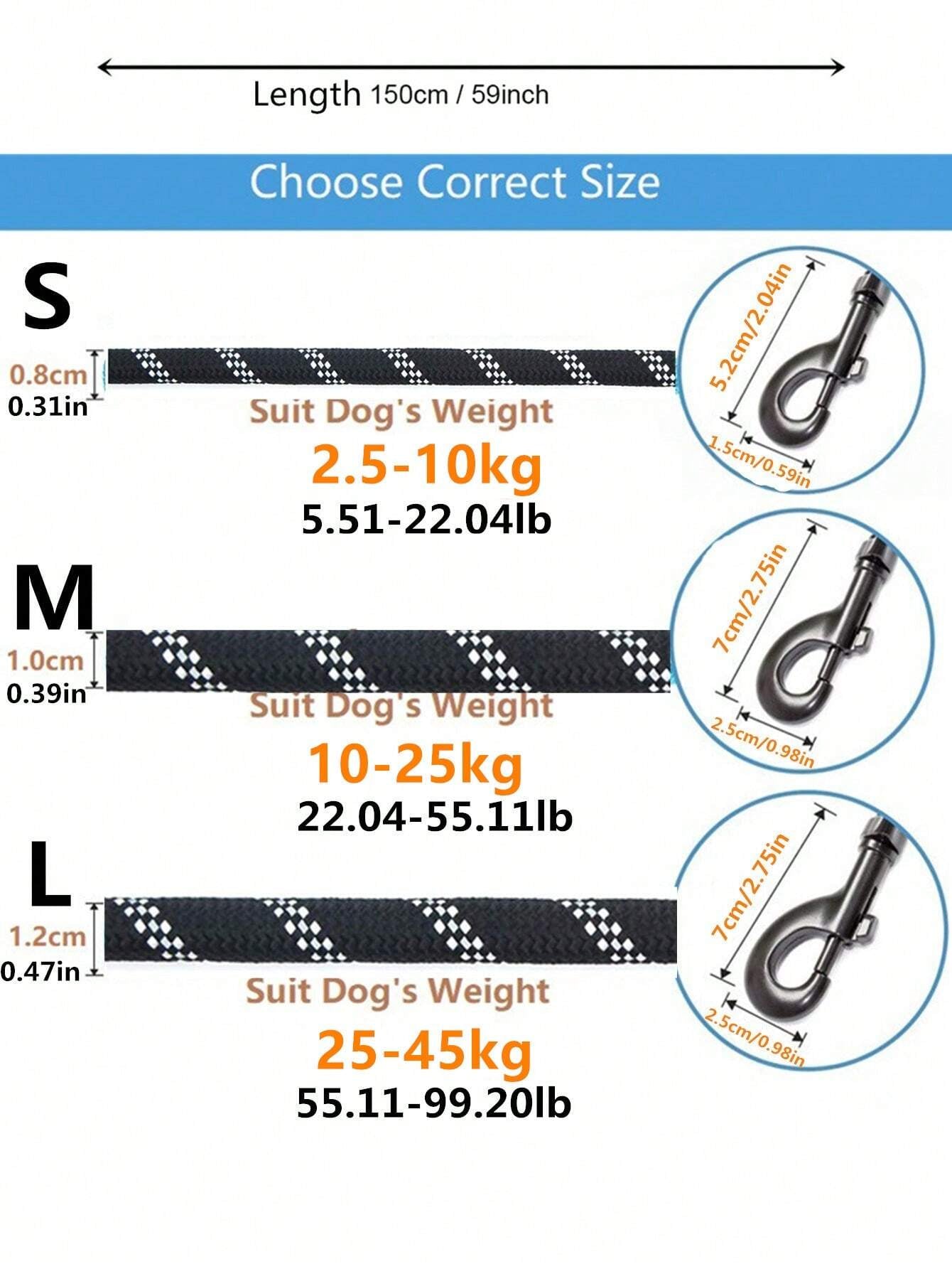 1Pc Reflective Pet Leash for Dog for Outdoor