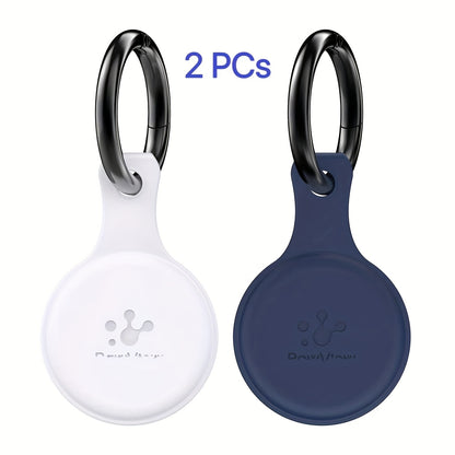 2pcs, includes 1 white and 1 blue, silent silicone QR code dog tag, equipped with pet health management application, NFC enabled, scan to share pet profile, location alert email, no need to charge. Suitable for dog collars or