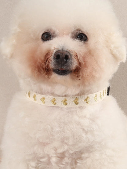 Cute Heart Patterned Jacquard Pet Collar - Perfect for Small Cats and Dogs! 🐾💖 Ideal for Home & Outdoor Adventures!