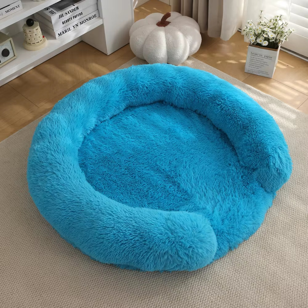 Round Dog Bed Dog Plush Pet Bed Winter Thickened Pad Dog Sleeping Bed Sofa Removable Pad Dog Small Large Dog Kennel