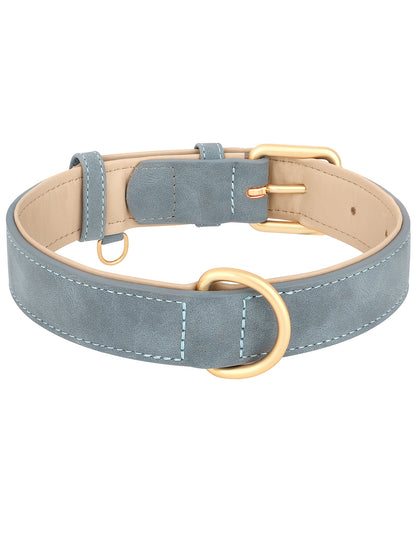 1Pc PU Material Soft & Comfortable Dog Collar, Adjustable Size, Available in Blue, Brown, Rose Red Colors