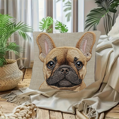 Funda de Cojín 18x18 – Bulldog Francés Bordado