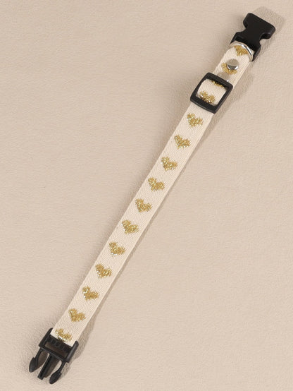 Cute Heart Patterned Jacquard Pet Collar - Perfect for Small Cats and Dogs! 🐾💖 Ideal for Home & Outdoor Adventures!