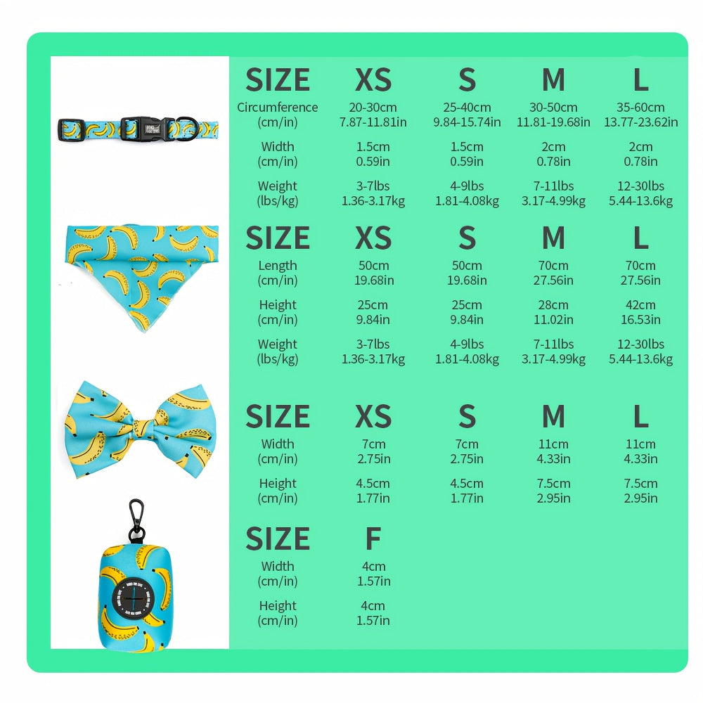 Set de Paseo para Perros 6 en 1 – Diseño Blue Sky Strawberry