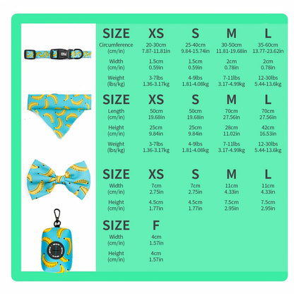 Set de Paseo para Perros 6 en 1 – Diseño Blue Sky Strawberry