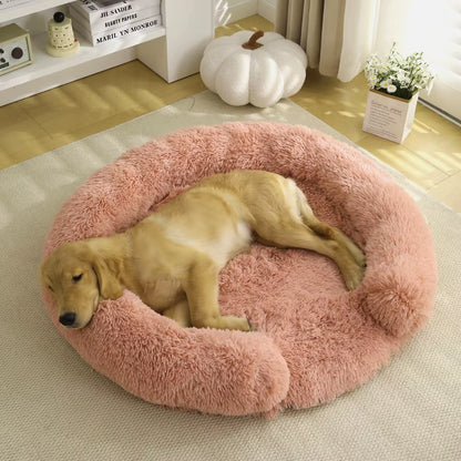 Round Dog Bed Dog Plush Pet Bed Winter Thickened Pad Dog Sleeping Bed Sofa Removable Pad Dog Small Large Dog Kennel