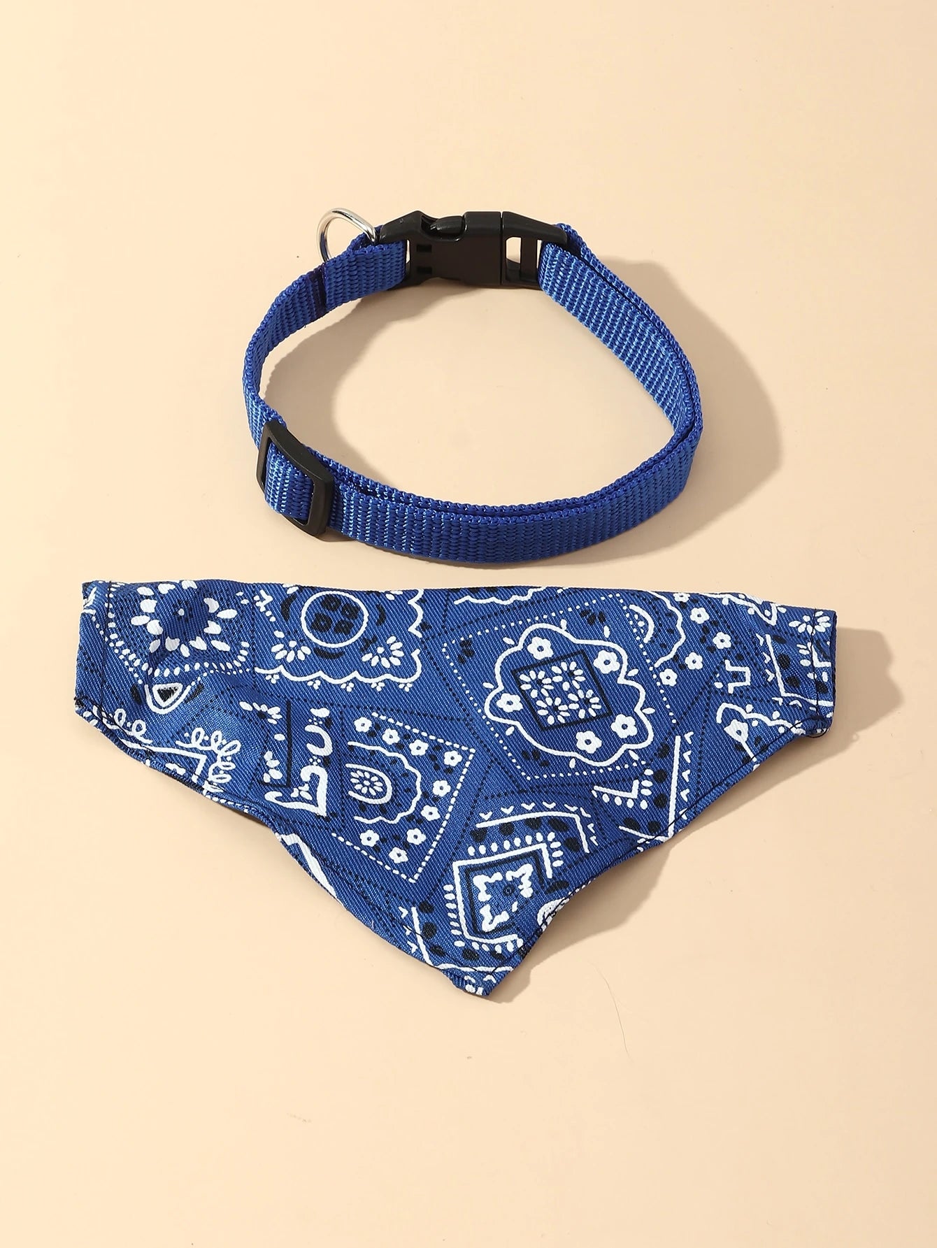 1Pc Adjustable Printed PU Pet Bandana with Water Absorbent Towel and Traction Buckle for Small and Medium Dogs