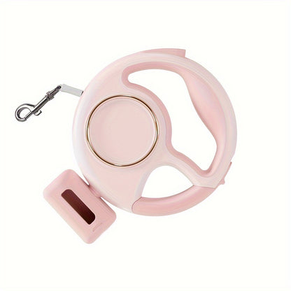 Correa Retráctil 3 m con Luz LED y Porta Bolsas – USB Recargable, Resistente hasta 100 kg