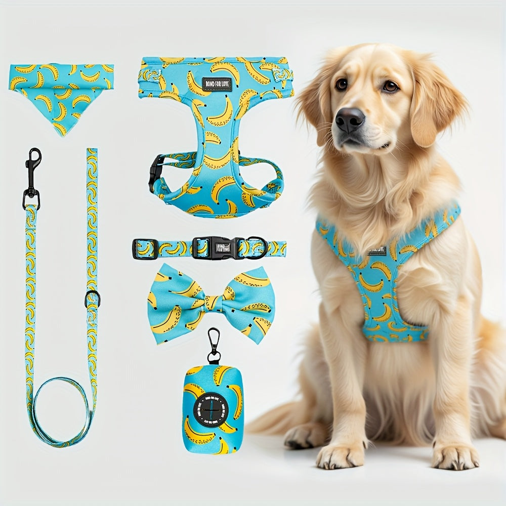 Set de Paseo para Perros 6 en 1 – Diseño Blue Sky Strawberry