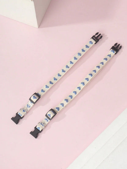 1 Piece of Heart Patterned Jacquard Thin Soft Pet Collar Suitable for Small Cats and Dogs to Use at Home and Outdoors (Not Suitable for Cat and Dog Accessories for Large Dogs)
