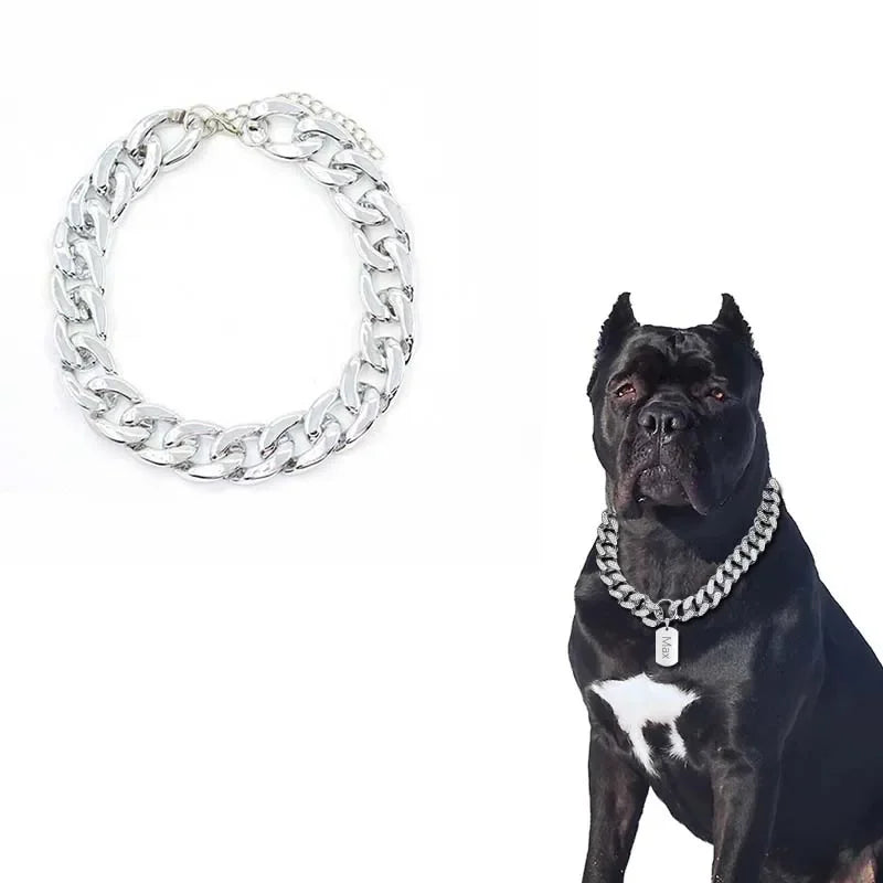 Plastic Dog Collar Chain Bulldog Lightweight  Necklace Cat Collar Pet Accessories Small Medium Large Pet Necklace Accessories