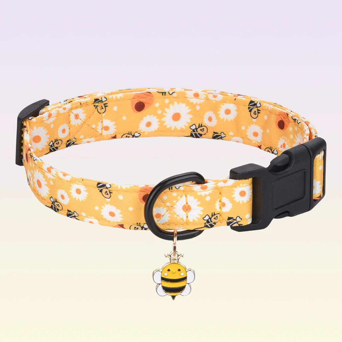 CP607/CP709--1pc pet collar with animal/dinosaur prints and pendants, adjustable twill fabric collar for dogs and cats.