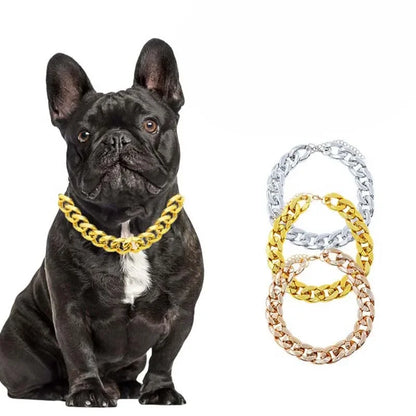 Plastic Dog Collar Chain Bulldog Lightweight  Necklace Cat Collar Pet Accessories Small Medium Large Pet Necklace Accessories