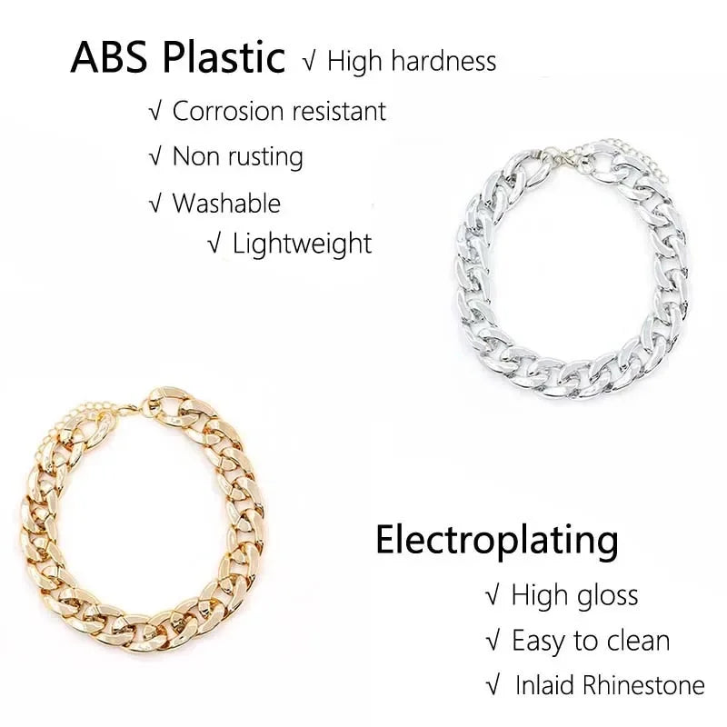 Plastic Dog Collar Chain Bulldog Lightweight  Necklace Cat Collar Pet Accessories Small Medium Large Pet Necklace Accessories