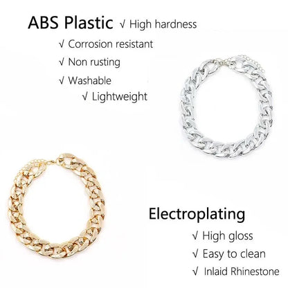 Plastic Dog Collar Chain Bulldog Lightweight  Necklace Cat Collar Pet Accessories Small Medium Large Pet Necklace Accessories