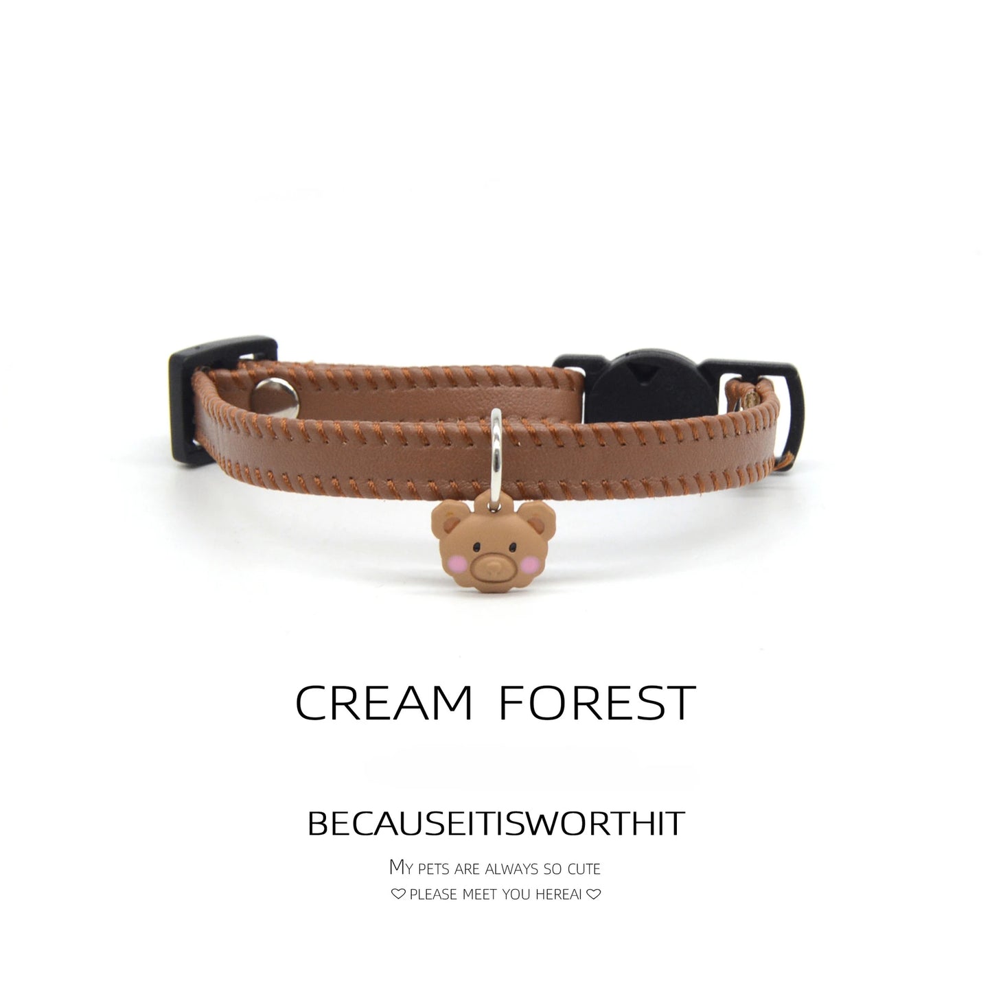 Colorful Leather Puppy Cat Collar Cute Kitten Necklace Name Personalized Collar for Cats Dogs Pet Supplies Accessories Harness