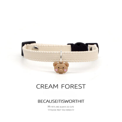 Colorful Leather Puppy Cat Collar Cute Kitten Necklace Name Personalized Collar for Cats Dogs Pet Supplies Accessories Harness