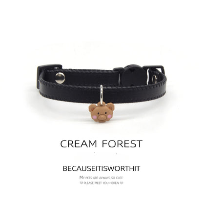 Colorful Leather Puppy Cat Collar Cute Kitten Necklace Name Personalized Collar for Cats Dogs Pet Supplies Accessories Harness