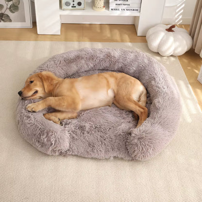 Round Dog Bed Dog Plush Pet Bed Winter Thickened Pad Dog Sleeping Bed Sofa Removable Pad Dog Small Large Dog Kennel