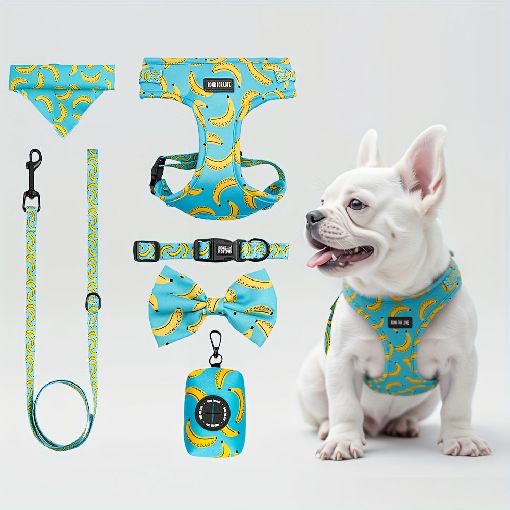 Set de Paseo para Perros 6 en 1 – Diseño Blue Sky Strawberry