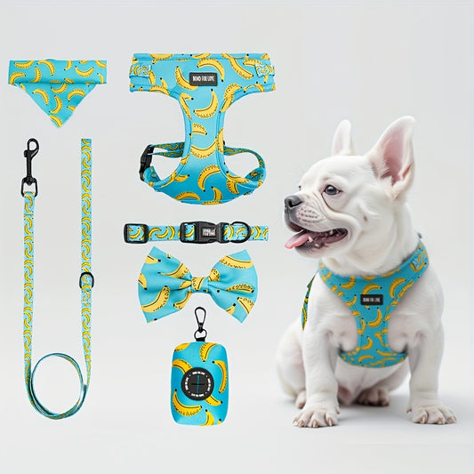 Set de Paseo para Perros 6 en 1 – Diseño Blue Sky Strawberry