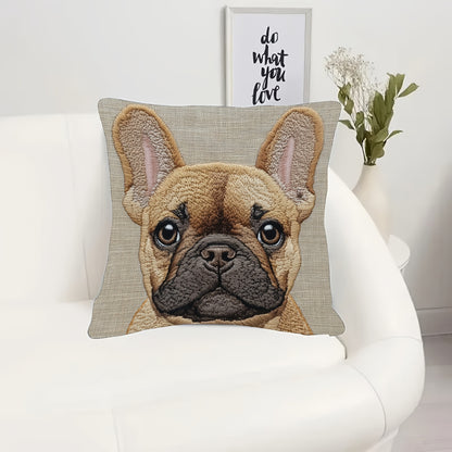 Funda de Cojín 18x18 – Bulldog Francés Bordado