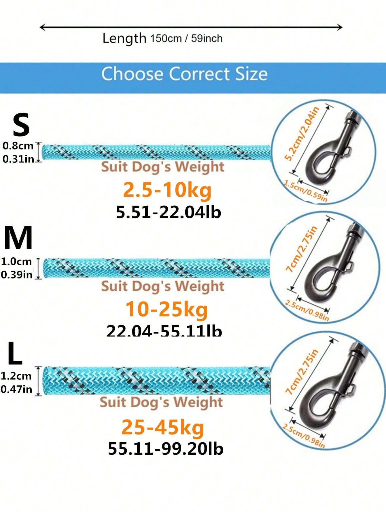 1Pc Reflective Pet Leash for Dog for Outdoor