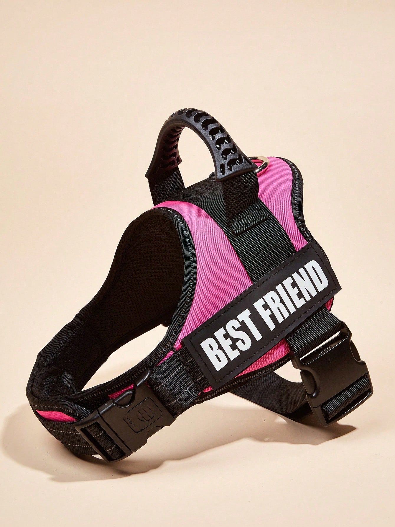 1Pc Pink, Anti-Explosion, Flashing Strip Decorated Pet Chest Strap, Back Strap, Vest-Style Harness, Suitable for Small, Medium, and Large Dogs to Go Out for Walks or Trainings