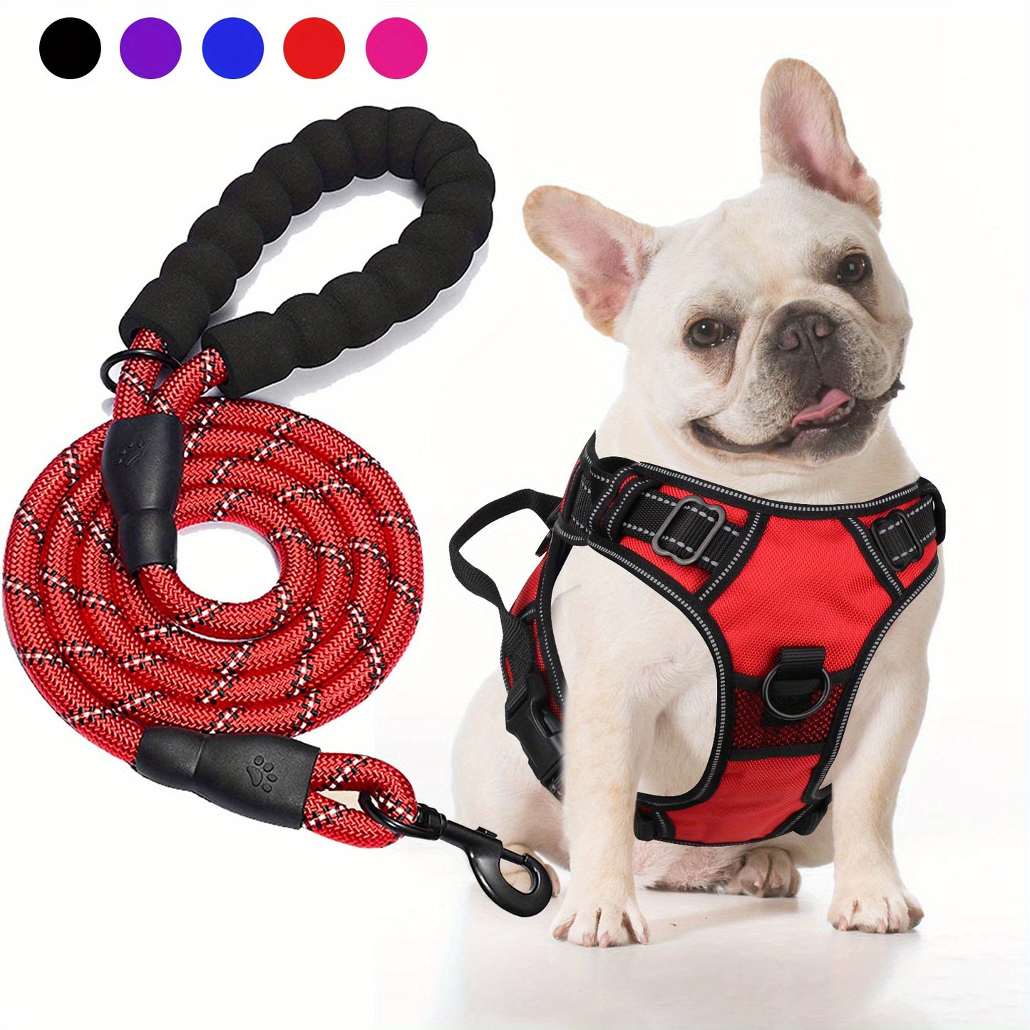 Arnés y Correa JOYTALE para Perros – Ajustable, Reflectante y Antitirones