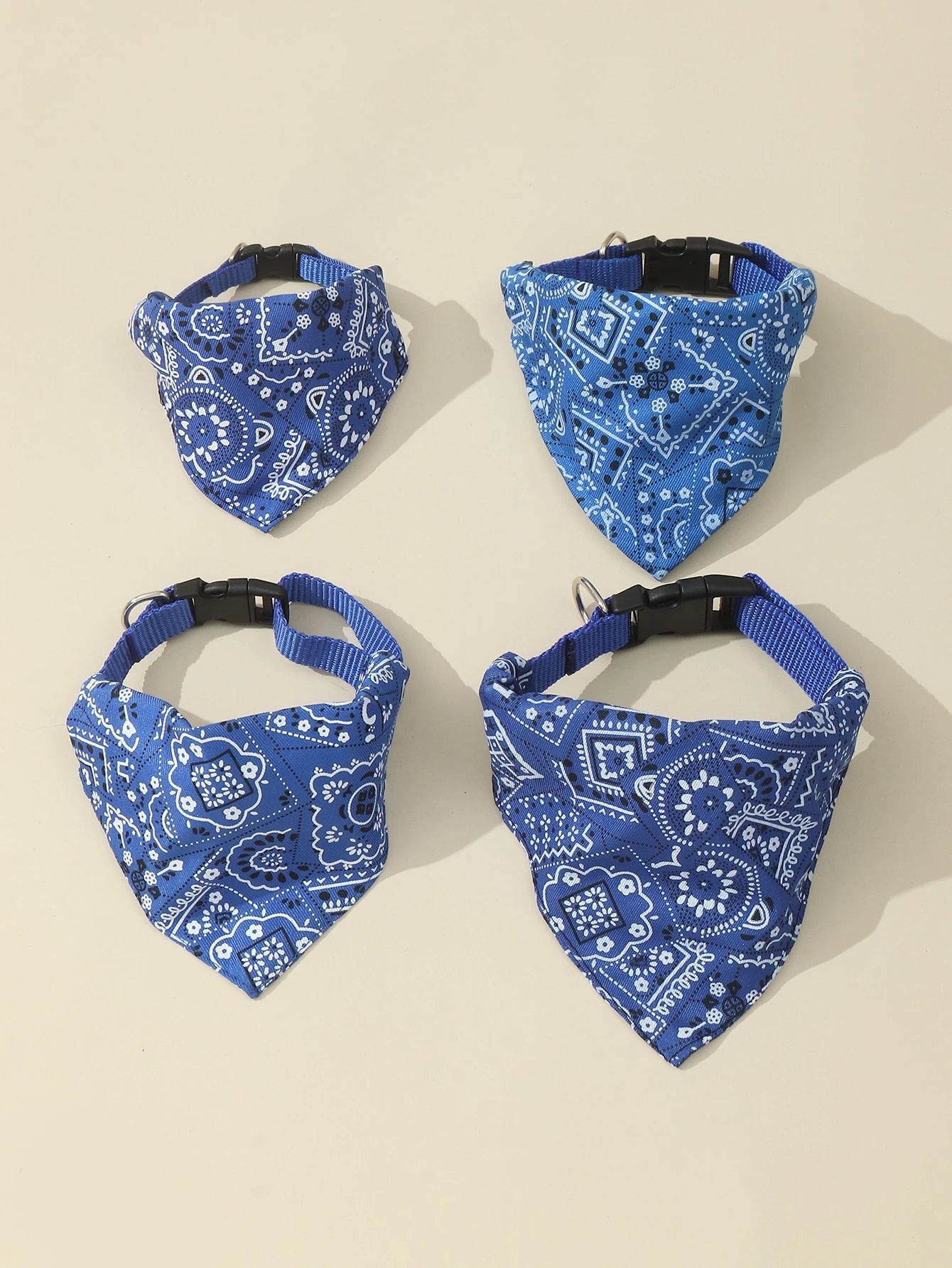 1Pc Adjustable Printed PU Pet Bandana with Water Absorbent Towel and Traction Buckle for Small and Medium Dogs