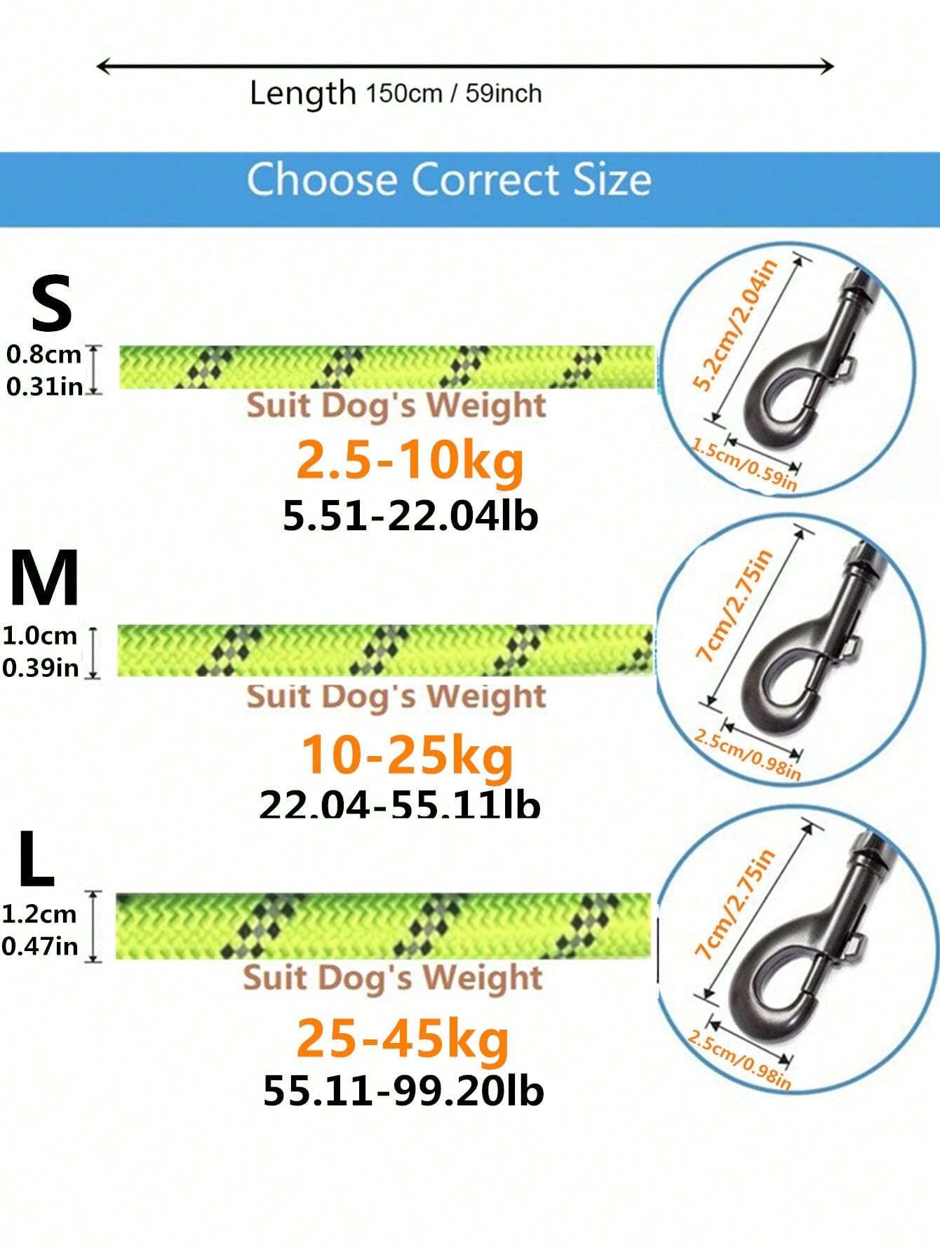 1Pc Reflective Pet Leash for Dog for Outdoor